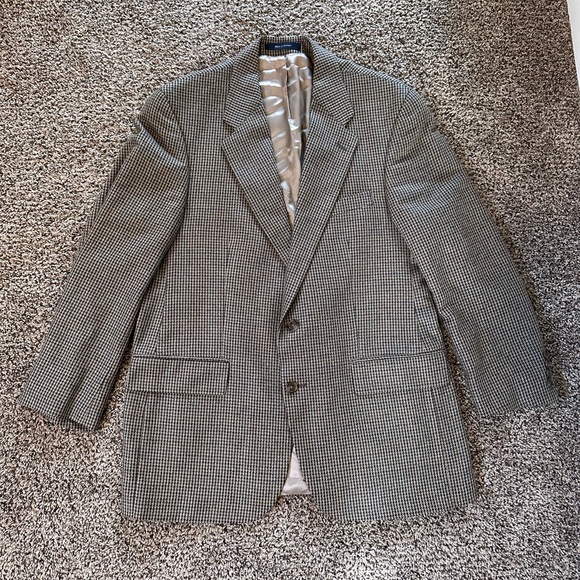 Ralph Lauren Other - Vtg Ralph Lauren Polo University Houndstooth Tweed Blazer Jacket Mens Sz 42 R